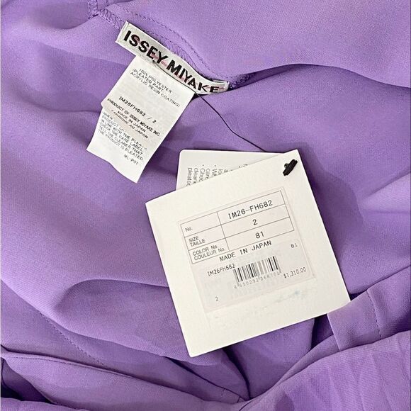 Issey Miyake Float Chevron Pleat Shift Dress In Purple size 2 - Picture 9 of 9